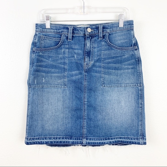 Madewell Denim - Madewell High Rise Relaxed Drop Hem Denim Skirt